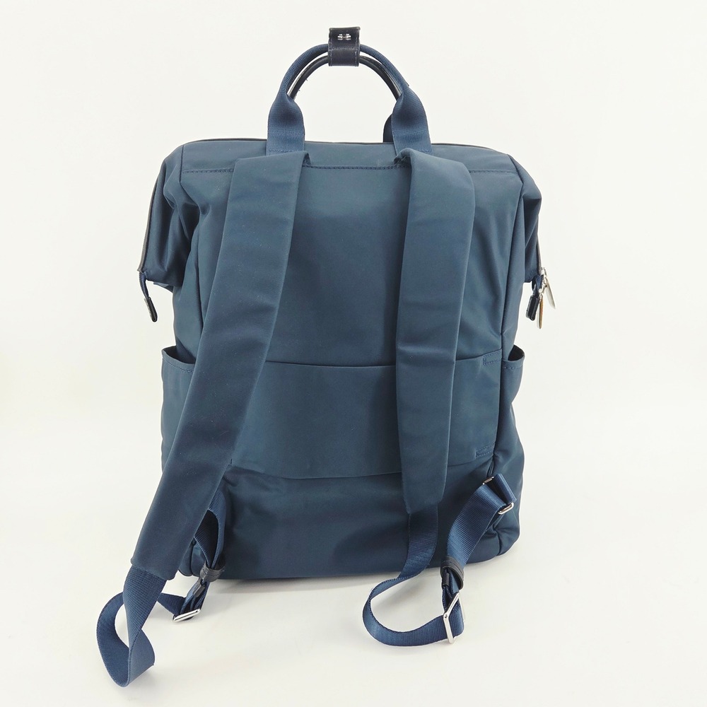 Tumi Mel Framed Blue Navy Nylon Convertible Backpack Bookbag Bag Wide Opening - Picture 6 of 16